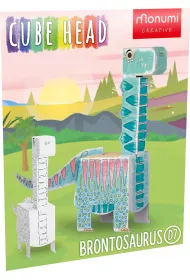 Cube head. Dino. Brontozaur. Z i pokoloruj