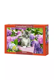 Puzzle 1500 el. Kociak w koszyku Castorland