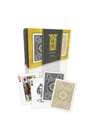Karty Poker zestaw czarno-z�ote Quint