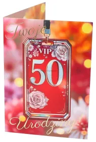 Karnet B6 50 Urodziny damskie VIP RU-010