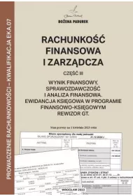Rachunkowo finansowa i zarzdcza. Cz 3