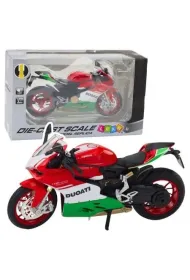 Motocykl metalowy ze �wiat�em i d�wi�kiem 1:12 LeanToys