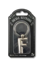 If Silver Letter Keyring - brelok do kluczy litera F