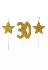GoParty �wieczki urodzinowe 30 z gwiazdkami