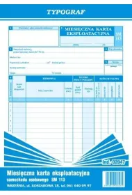 Druki Typograf miesi�czna karta eksploatacyjna A5 Sm 113 (02047)