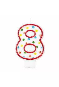 Amscan wieczka cyferka 8 kropki 7,6cm