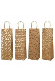 incood. Torebka prezentowa na butelk� 11x35cm kraft mix