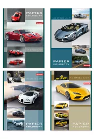 Zeszyty papier�w kolorowych A4 Dream Cars 8 kartek