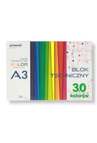 Penword Blok techniczny A3 kolorowy 185-225g 30 arkuszy