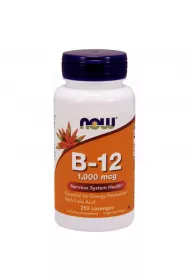Now Foods Witamina B12 1000 mcg i Kwas Foliowy 100 mcg do ssania Suplement diety 250 tab.