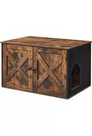 Songmics Zabudowana kuweta brzowo-czarna Loft