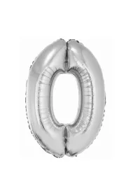 Godan Balon cyfra 0 srebrny 85cm