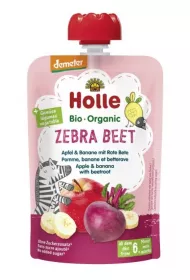 Holle Mus Buraczana Zebra Jabko i banan z burakiem od 6. miesica 100 g Bio