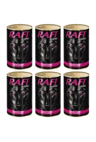 Rafi Classic Karma mokra dla psw z indykiem i marchewk Zgrzewka 6 x 1.24 kg