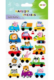 Happy Color Naklejki 3D SOFT PUFFY - Animal Cars, 110X205 mm