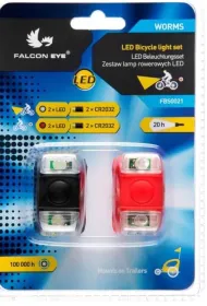 Zestaw lamp rowerowych FBS0021 Falcon Eye Worms 2 x2 led prz�d /ty� (2xCR2032)