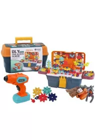 Klocki puzzle konstrukcyjne 3D w skrzynce LeanToys