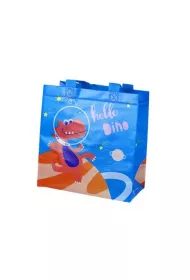 LeanToys Torba prezentowa Dinozaur niebieska 23x21.5x11cm