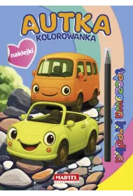 T�czowa kredka. Autka z naklejkami