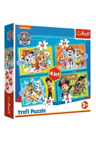 Puzzle 4w1. Wesoa ekipa Psiego Patrolu Trefl