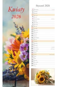 Kalendarz �cienny 2026 pasek Kwiaty
