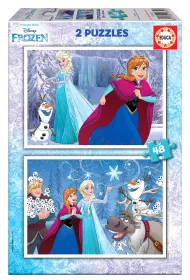 Puzzle 2 x 48 el. Kraina Lodu Educa