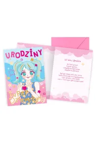 Kukartka Karnet PR-561 Urodziny  anime, dziewcz�ce