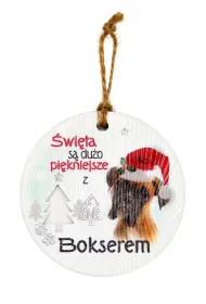 Zawieszka ceramiczna Bo�e Narodzenie Bokser