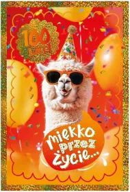 Karnet B6 Urodziny holo lama