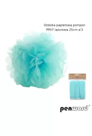 Penword Ozdoba papierowa pompon lazurowa 25cm