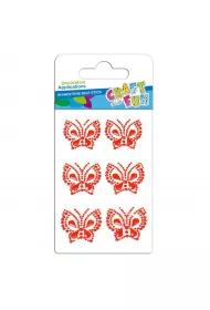 Craft with Fun Ozdoba dekoracyjna krysztalki samoprzylepne motyle 6 szt.