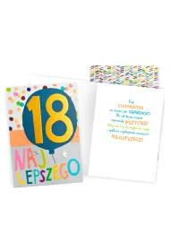 Kukartka Karnet DKP 18 Urodziny fluo, balon DKP-076