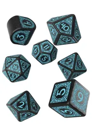 Viking Dice Set, kostki do gry, turkusowe, czarne Q-Workshop