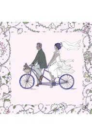 Clear Creations Karnet Swarovski kwadrat �lub para m�oda na rowerze