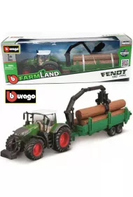 Bburago tractor fendt 1050 vario with tree forwarder 10cm
