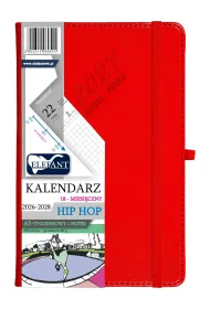 Kalendarz 2026/2028 18 m-cy. Hip hop A5 tygodniowy czerwony