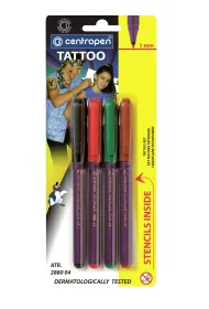 Centropen Markery do tatua�u + szablony 4 kolory
