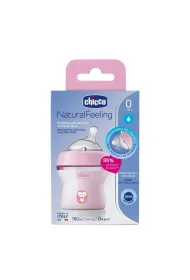Chicco Butelka plastikowa NaturalFeeling r�owa 150ml 0m+
