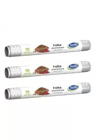 Stella Folia aluminiowa z toczeniem 10m rolka Zestaw 3 szt.