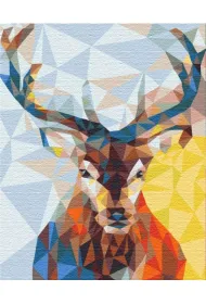 Brushme Malowanie po numerach - Jele� w kalejdoskopie 40x50cm