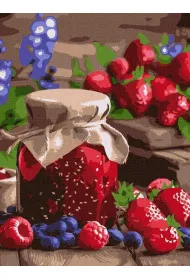 Ideyka Malowanie po numerach - D�em malinowy 30x40cm