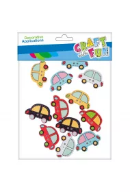 Craft with Fun Ozdoba dekoracyjna samoprzylepna drewniana Auto 12 szt.