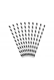 PartyDeco S�omki papierowe czarne 19.5cm 10 szt.