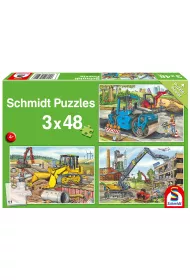 Puzzle 3x48 el. Pojazdy budowlane Schmidt