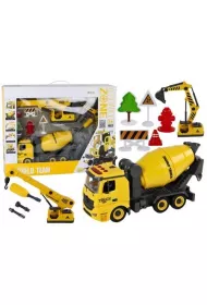 Pojazdy budowlane do skr�cania �wiat�a d�wi�k 1:12 LeanToys