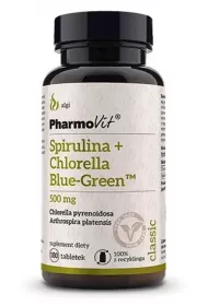 Pharmovit Spirulina + chlorella blue-green (500 mg) suplement diety 180 tab.