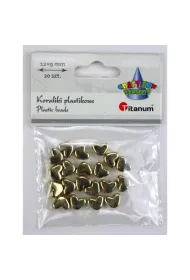 Titanum Koraliki plastikowe lustrzane serca 12x9mm 20 szt.