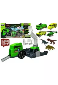 Zestaw ci�ar�wka z dinozaurami transporter LeanToys