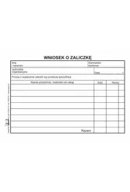 Papirus Wniosek o zaliczk offset A6