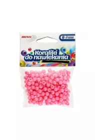 Brewis Koraliki do nawlekania + sznurek r�owe 6mm, 16g
